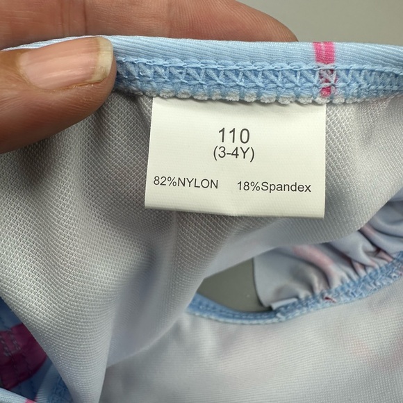 Girls One Shoulder Swimsuits Kids Two Piece Bathing Suits Ruffle Beach Swimwear - Picture 3 of 7